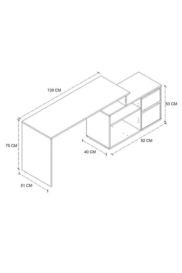 Çalışma Masası Fonksiyonel Çalışma Masası Ofis Masası Beyaz